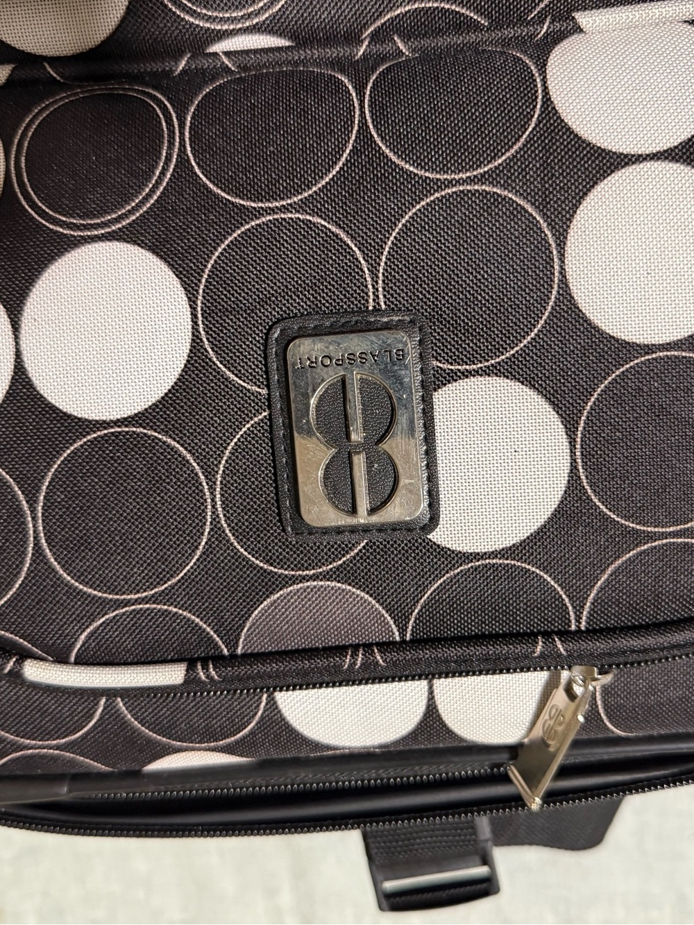 Bill Blass Men's Black and White Polka Dot Travel Bag